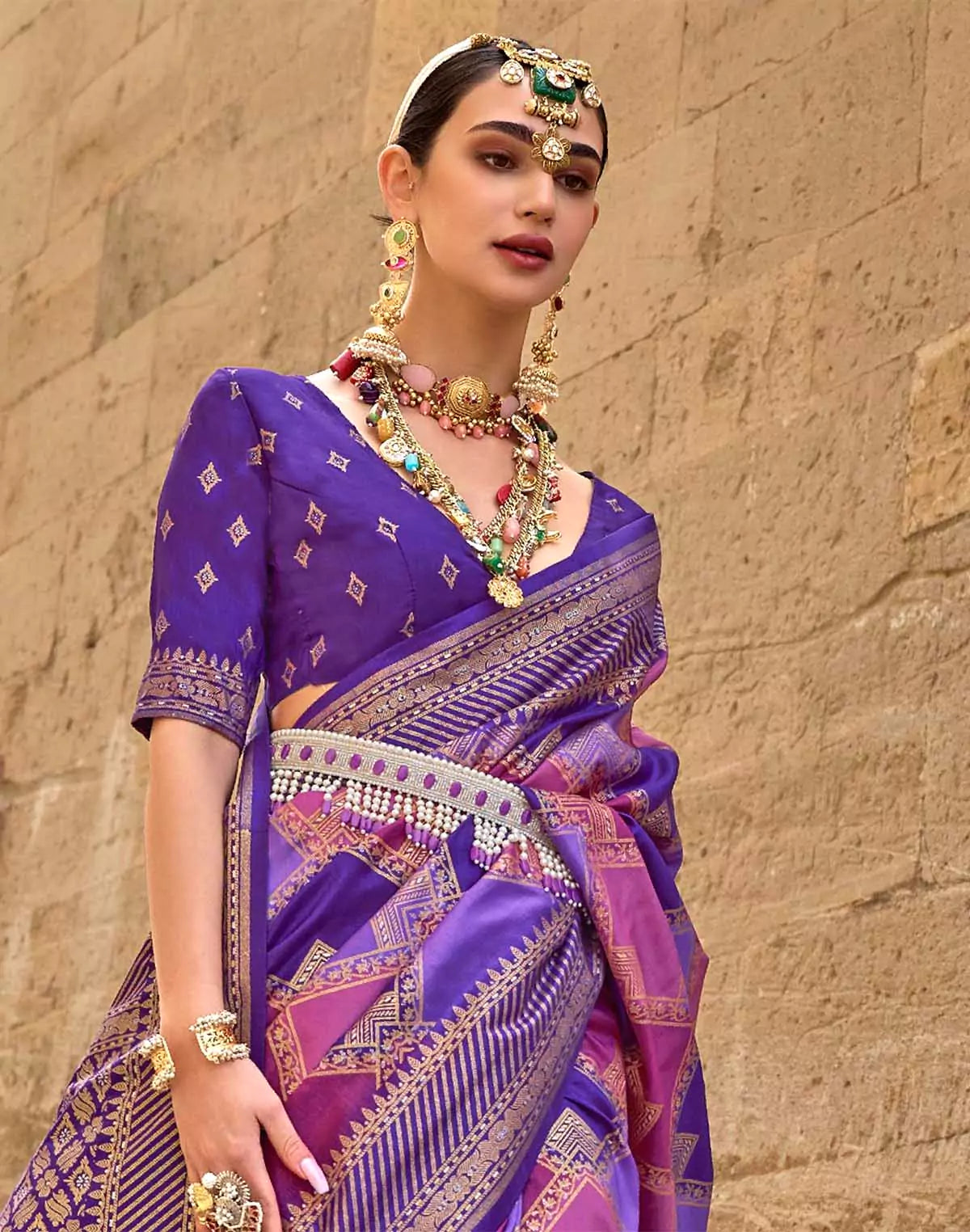 Purple Designer Patola Silk Saree