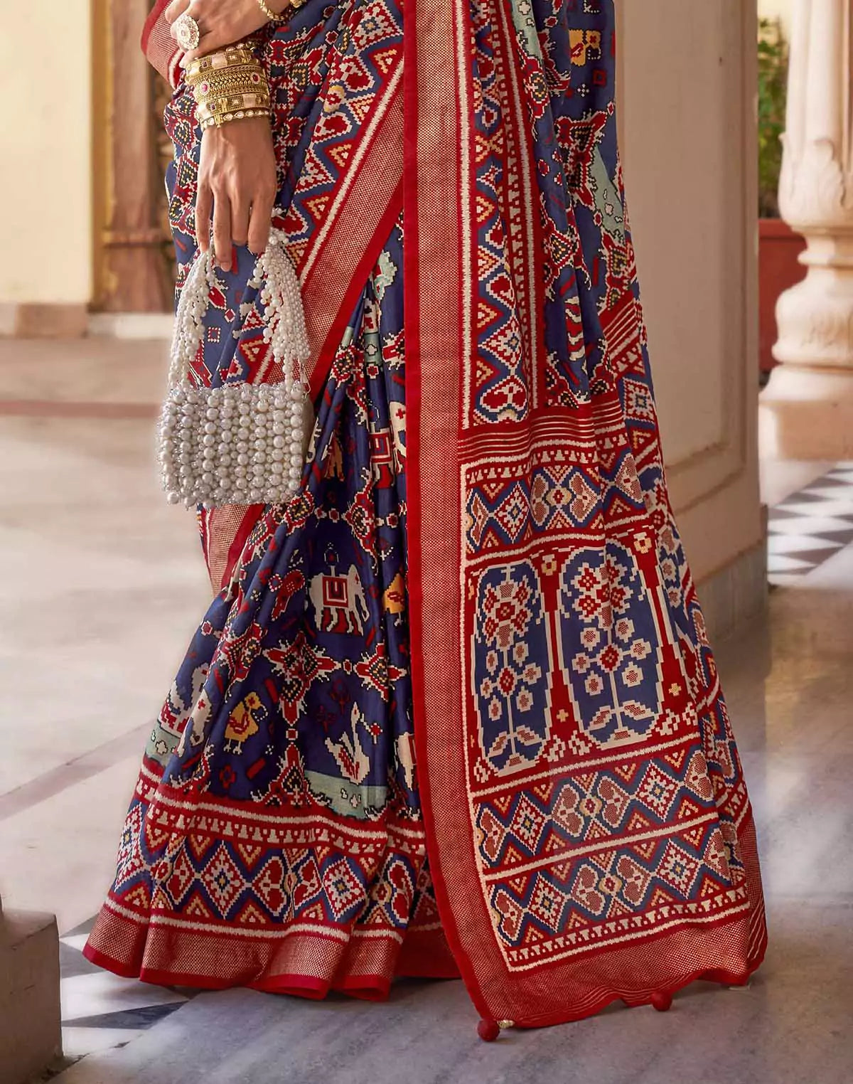Magnificent Blue Patola Ikat Saree