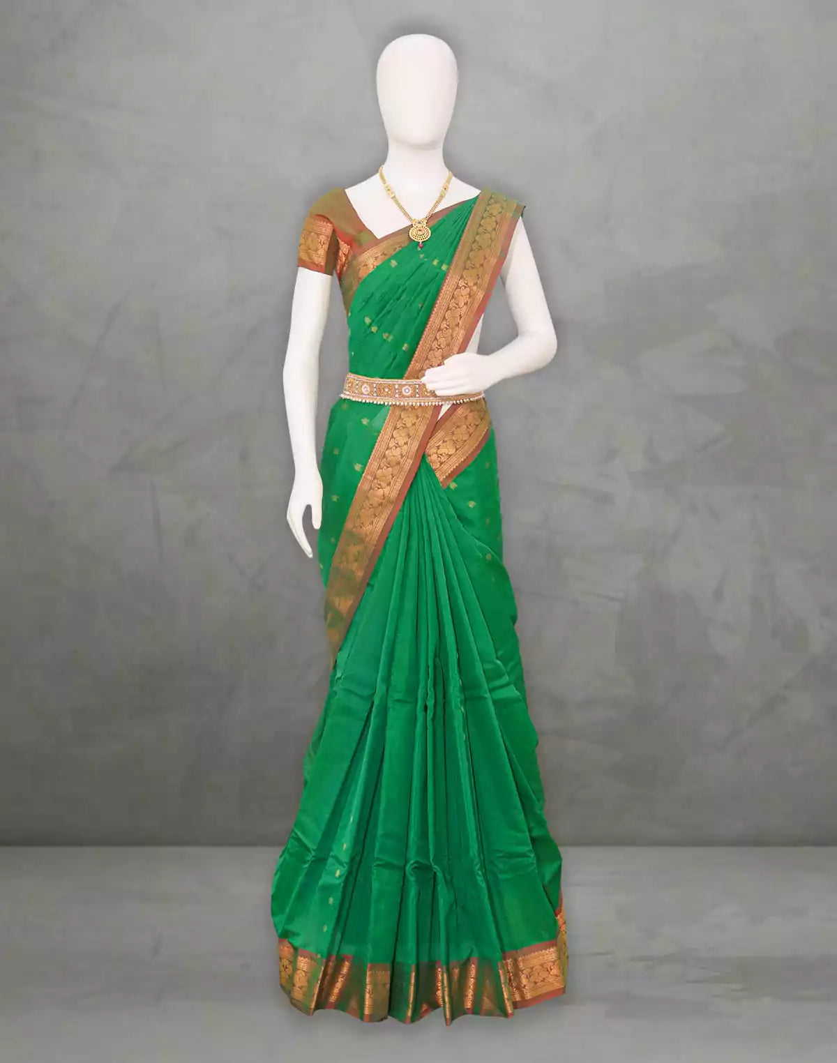 Gadwal Sico Cotton Green Saree