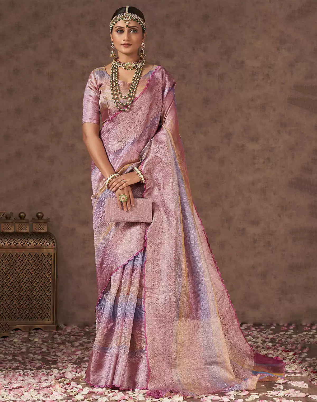 Multi Shaded Organza Party Wear Fancy Saree