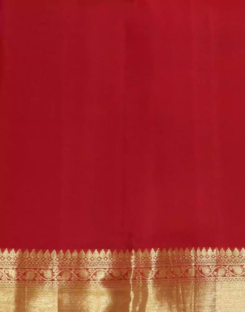 Parrot Green Pure Pen Kalamkari Print Silk Saree
