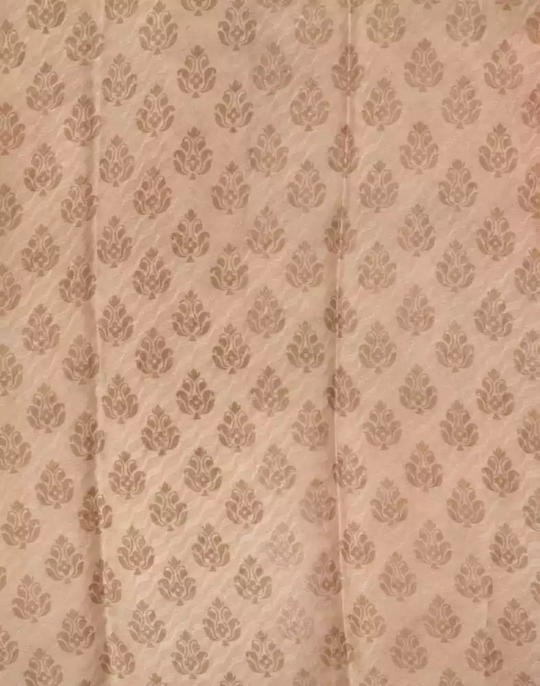 Beige Floral Pure Italian Crape Digital Print Saree