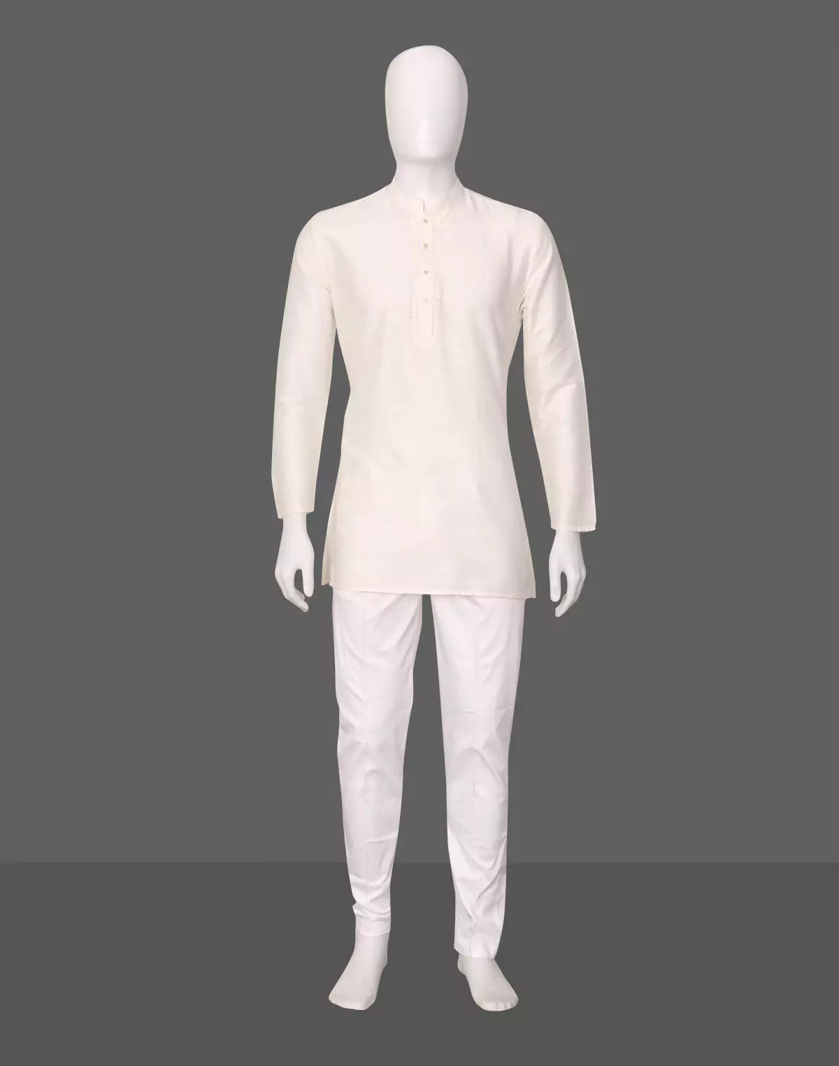 Raw Silk Plain Off White Men&