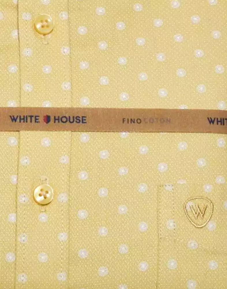 Yellow Polka Dots Cotton Printed Shirt