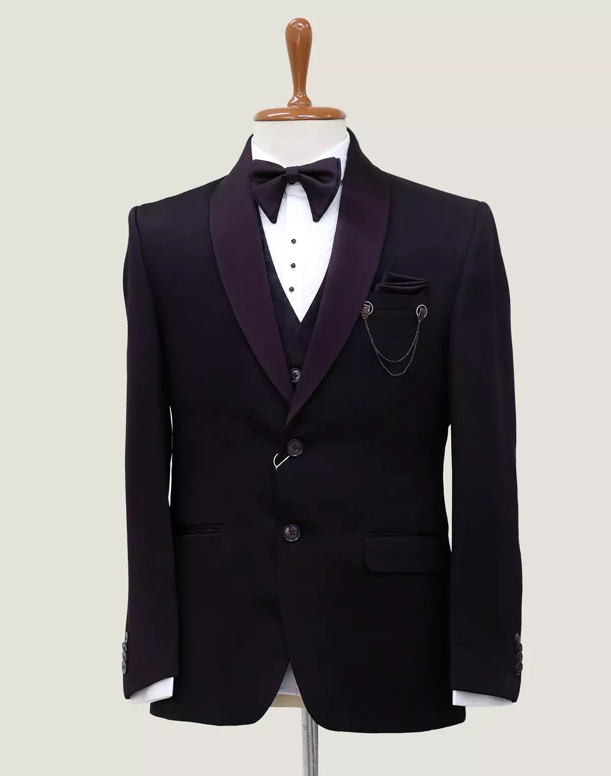Light Purple Polyester Terylene Tuxido Suit