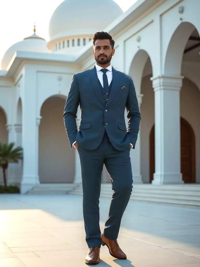 Rama Polyester Terry Cotton 5 Pc Designer Suit