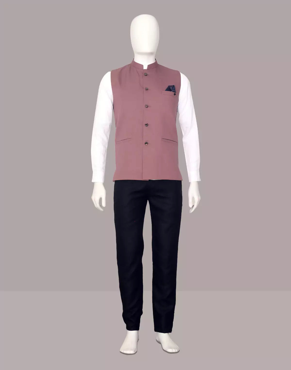Dark Onion Textured Polyester Waistcoat