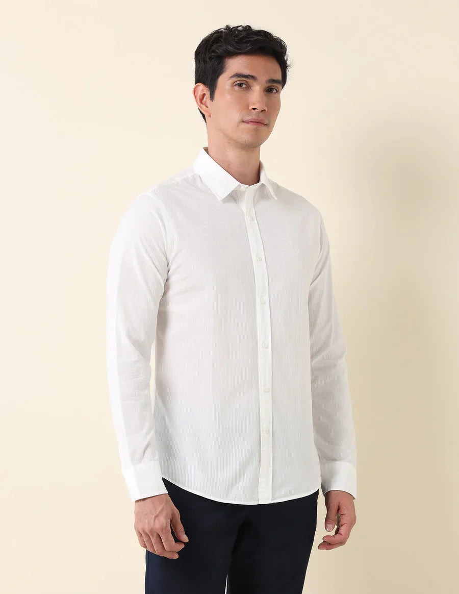 White Plain Cotton Tailored Fit Shirt