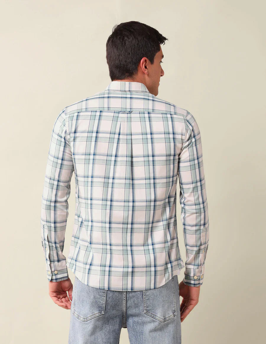Green Tartan Check Tailored Fit Cotton Stylish Shirt