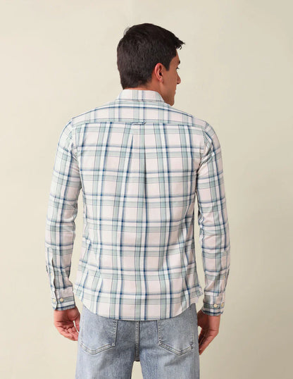 Green Tartan Check Tailored Fit Cotton Stylish Shirt