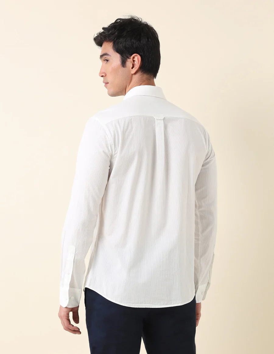 White Plain Cotton Tailored Fit Shirt