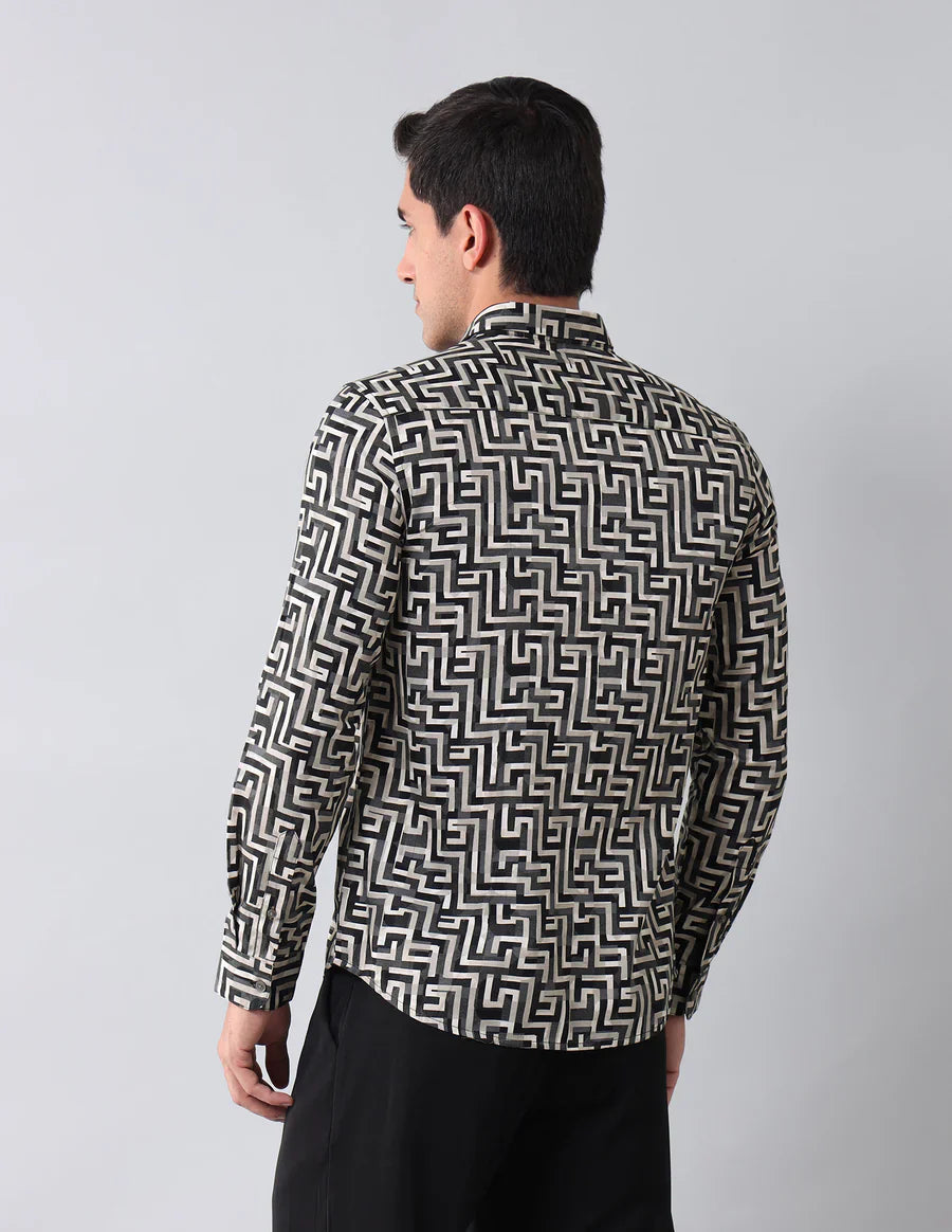 Printed Dark Grey Denim Co Men&