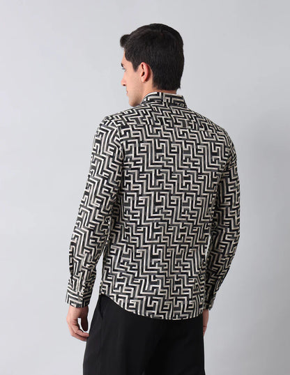 Printed Dark Grey Denim Co Men&