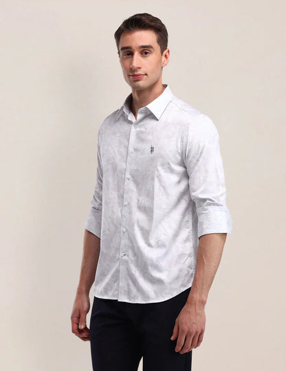 Light Lavender Satin Printed Shirt