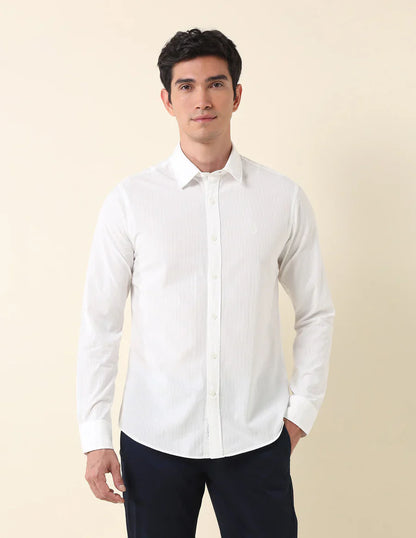 White Plain Cotton Tailored Fit Shirt