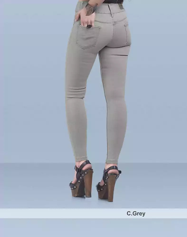 Focus mid rise super skinny grey colour Jeans