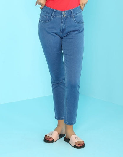 Focus Stone blue Ankle Fit Women Jeans