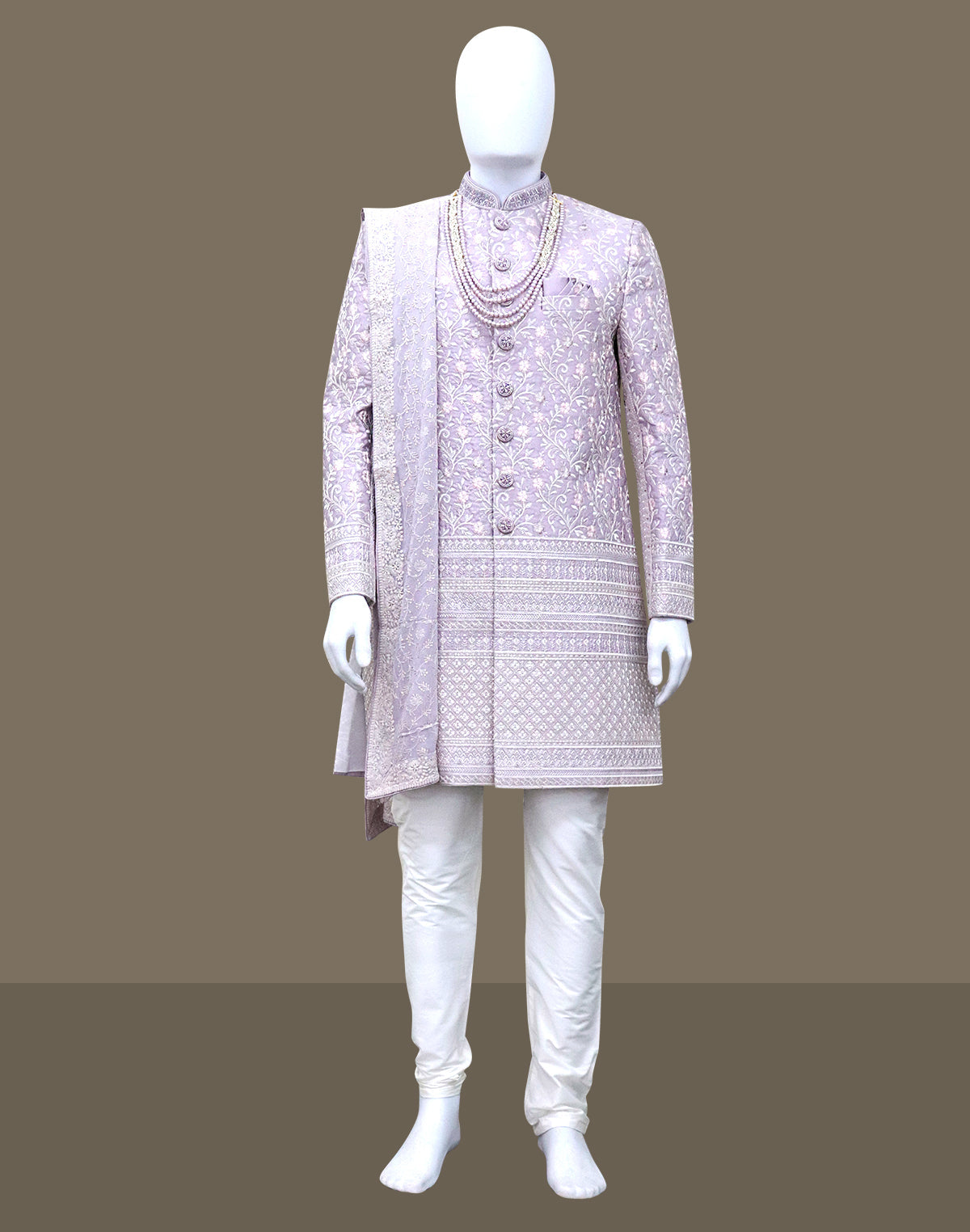 Exclusive Purple Floral Georgette Embroidery work Indo-Western with Dupatta