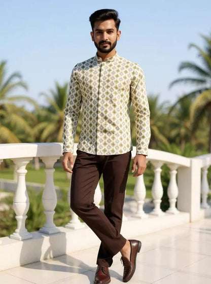 Hunter Green Glaxo Cotton Floral Printed Short Kurta