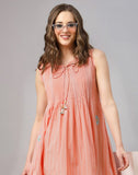 Peach Colour Cotton Party Wear Kurti