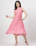 Light Pink Cotton Party Wear Dress with Shrug