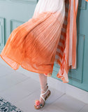 Amazing Orange Cotton Dress with Shrug