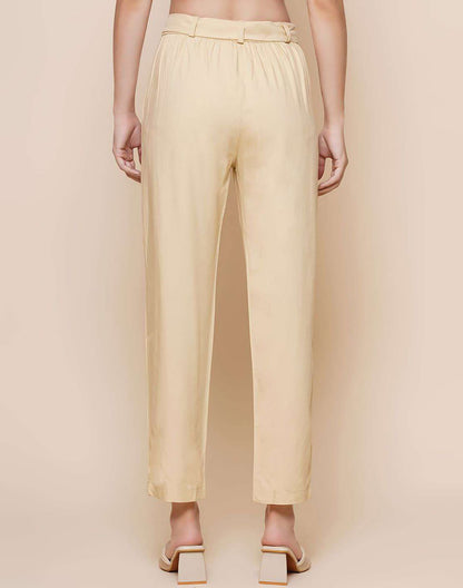 Plain Viscose Rayon Cream Pant