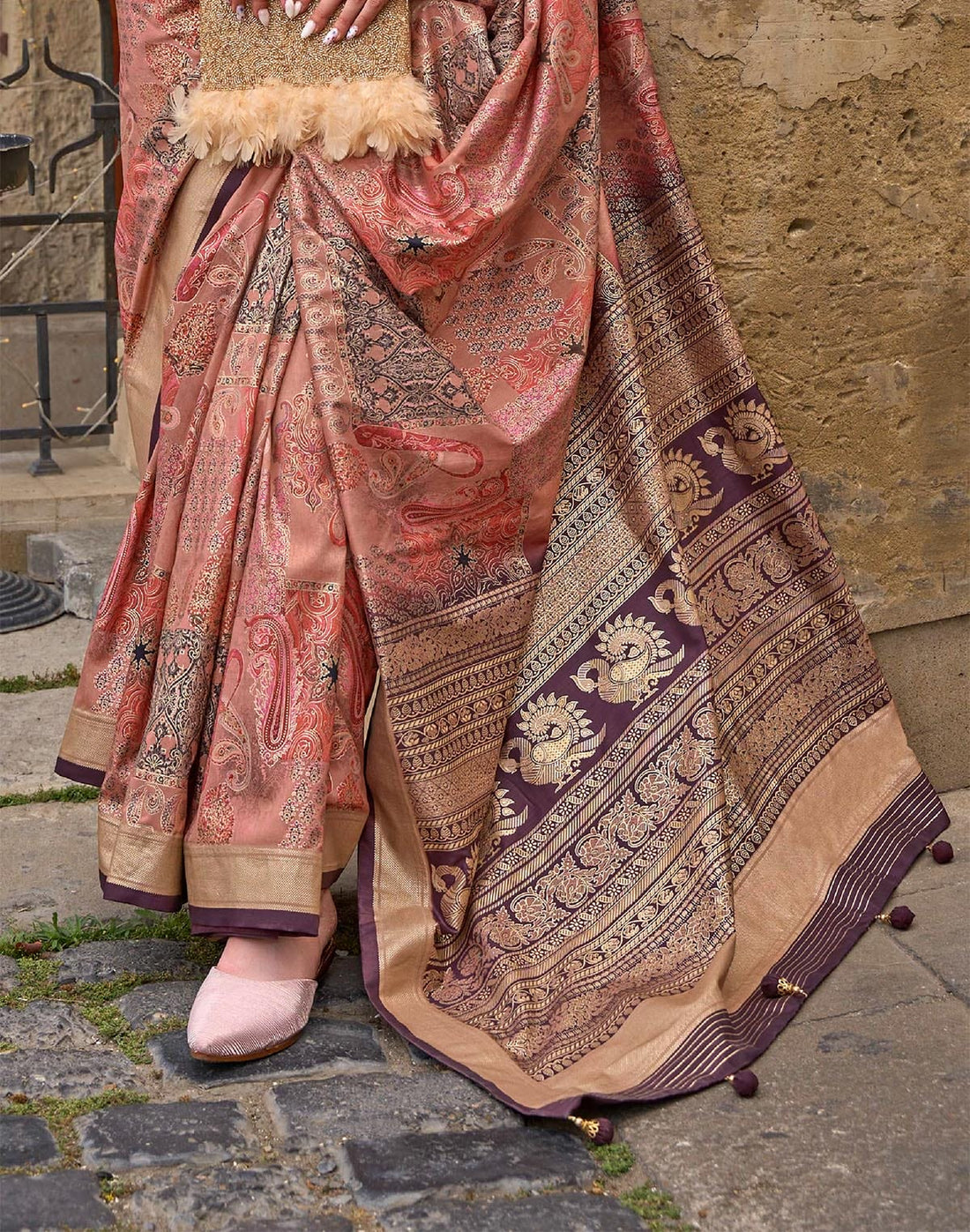 Peach Soft Silk Saree