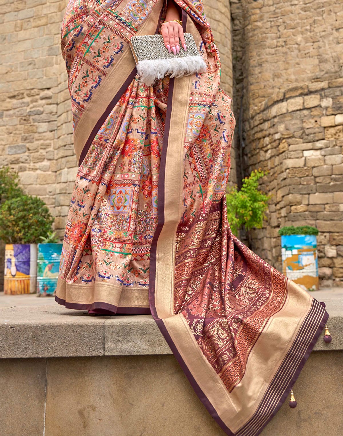 Multi Color Soft Silk Fabric Saree