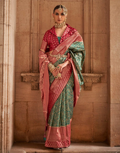 Designer Green Banaras Silk Saree