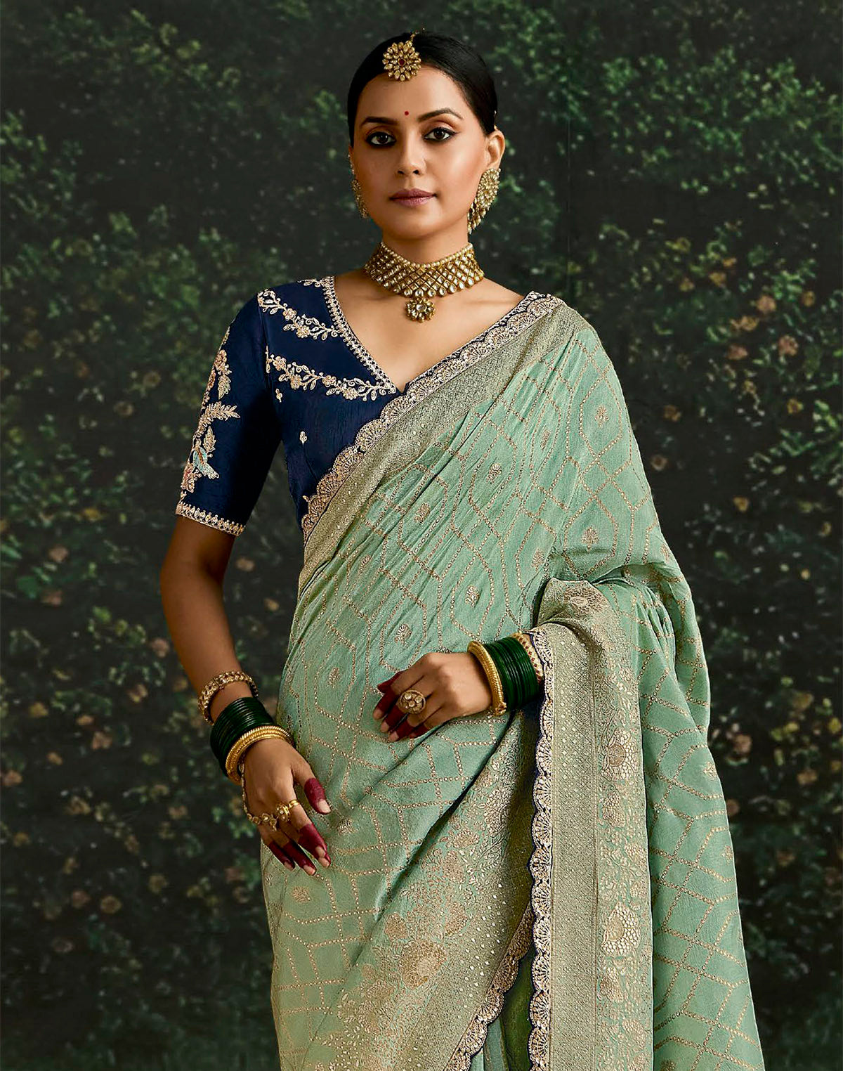 Light Pista Green Dola Silk Woven Saree With Embroidery Work Blouse