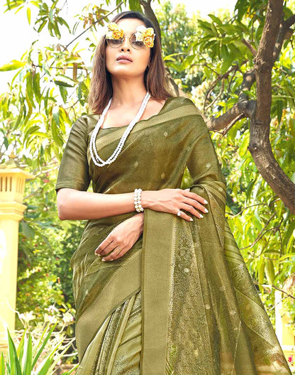 Adorable Green Organza Designer Saree