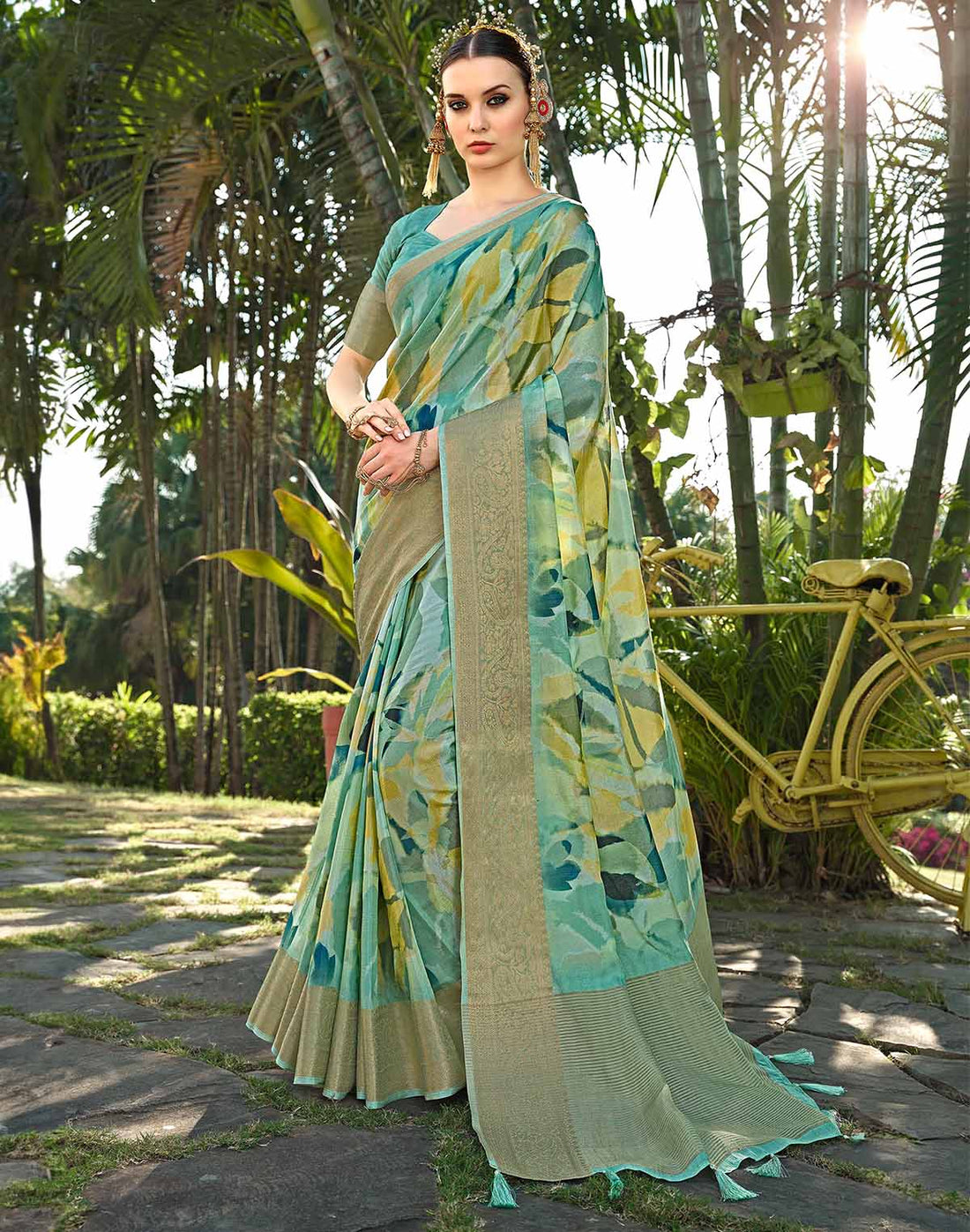 Pastel Green Soft Dola Silk Saree