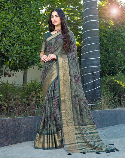 Green Soft Dola Silk Saree