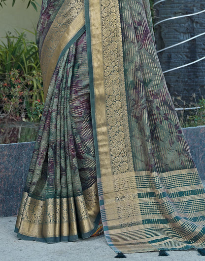 Green Soft Dola Silk Saree