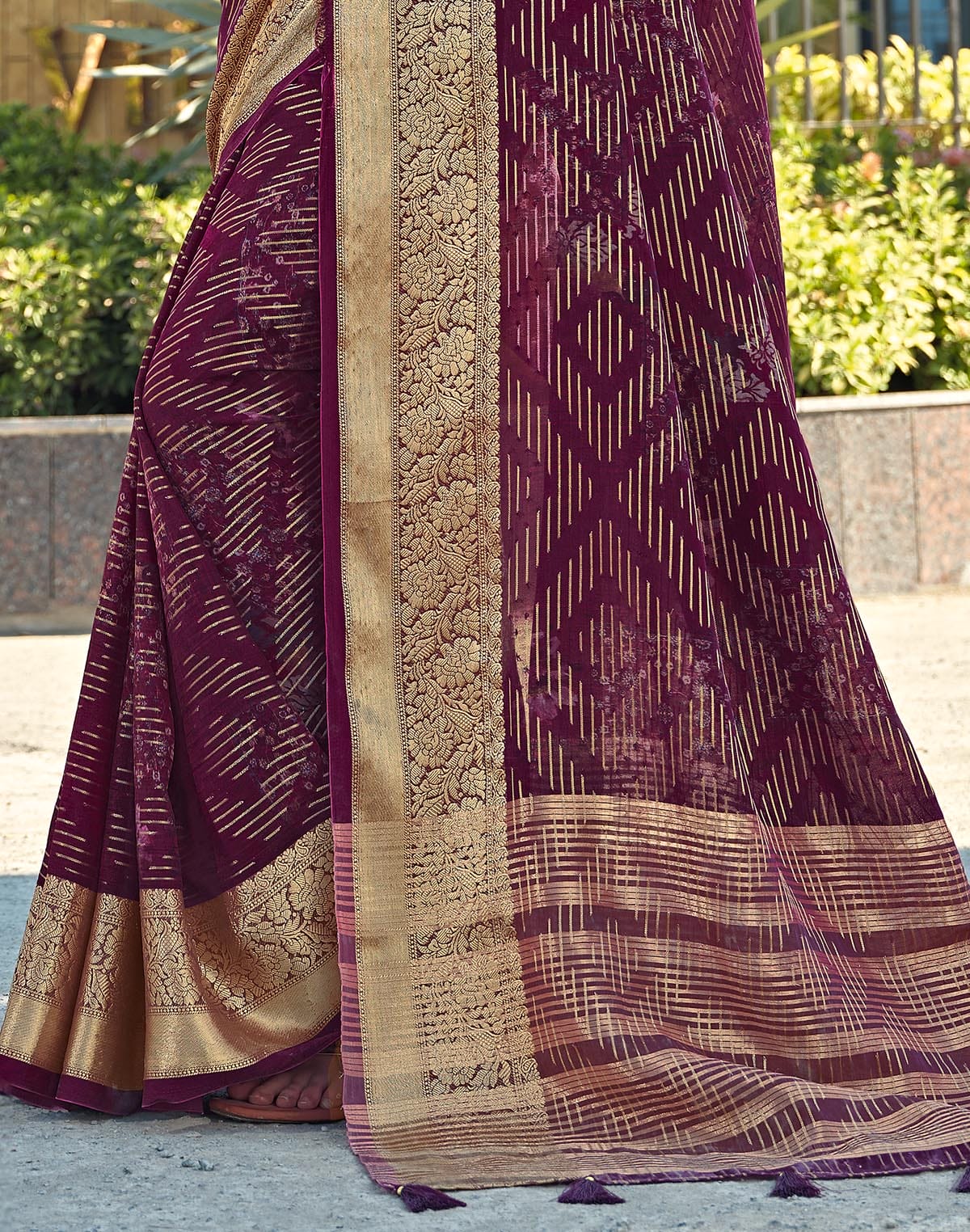 Fancy Dola Silk Maroon Coloured Saree