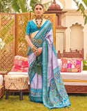 Adorable Lavender Soft Patola Saree