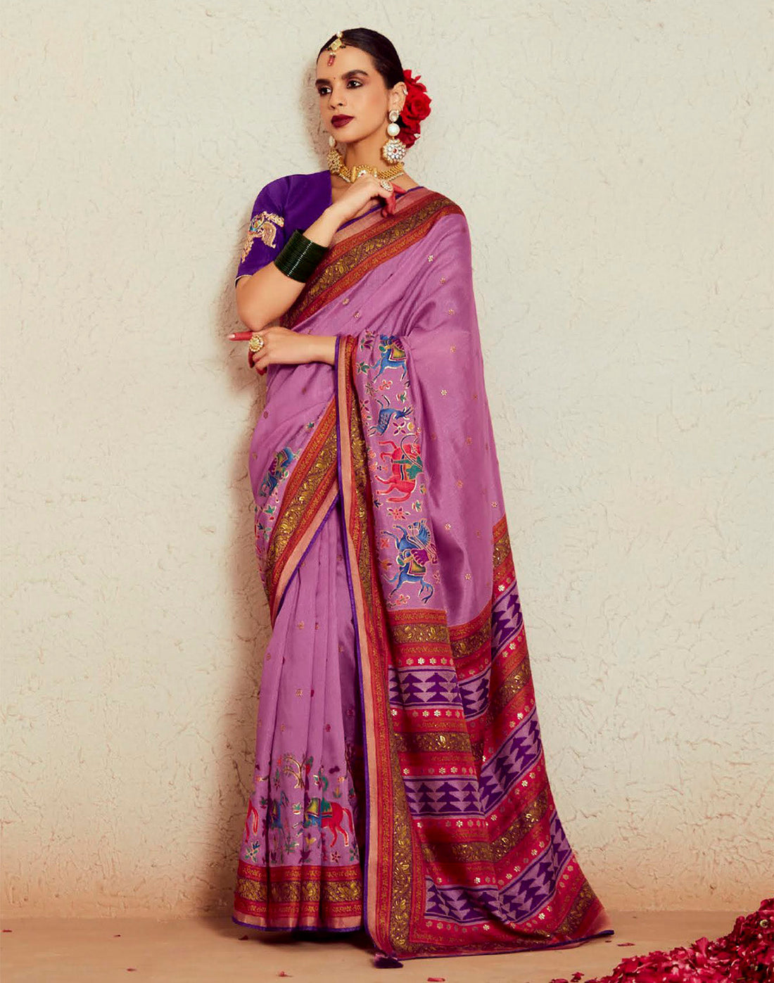 Soft Brasso Saree in Lavender