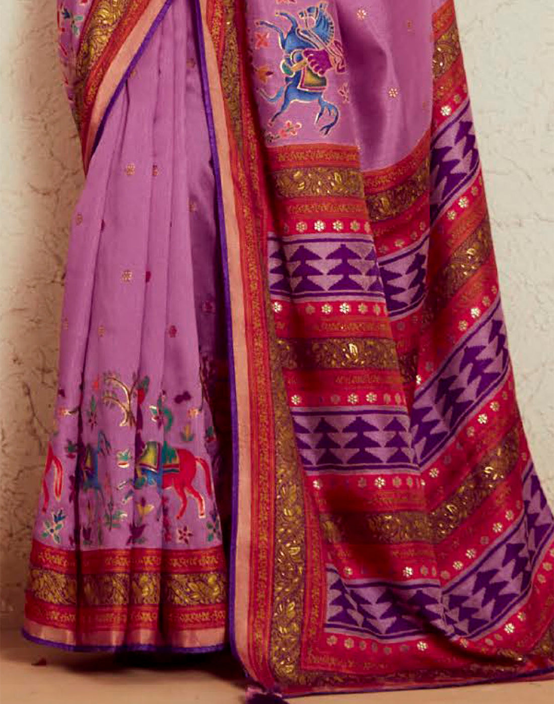 Soft Brasso Saree in Lavender