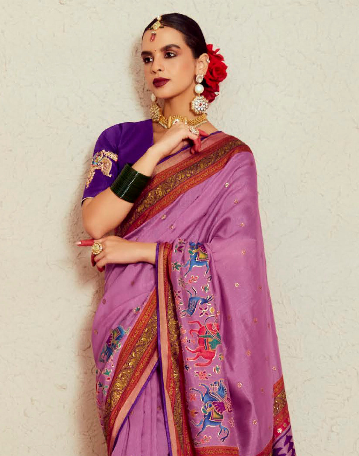 Soft Brasso Saree in Lavender