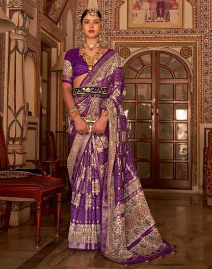 Elegant Purple Colour Patola Silk Designer Saree