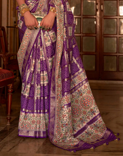 Elegant Purple Colour Patola Silk Designer Saree