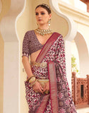 Alluring Maroon Soft Silk Saree