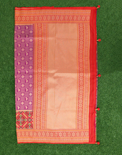 Magenta Banaras Pochampally Border Saree