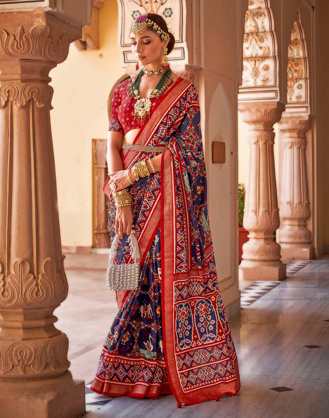 Magnificent Blue Patola Ikat Saree