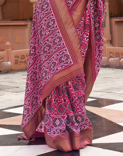 Magenta Patola Silk Woven Saree