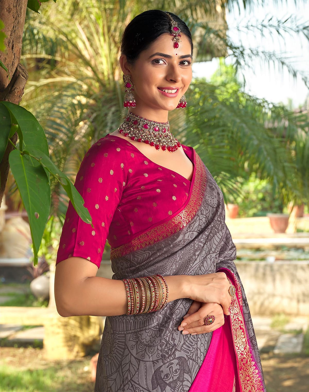 Exclusive Grey Coloured Soft Dola Silk Saree