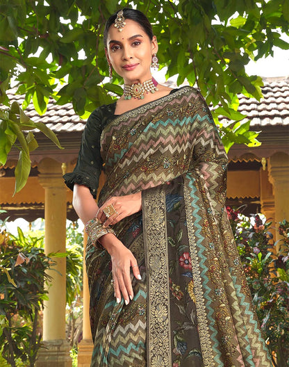 Mehendi Green Soft Dola Silk Saree