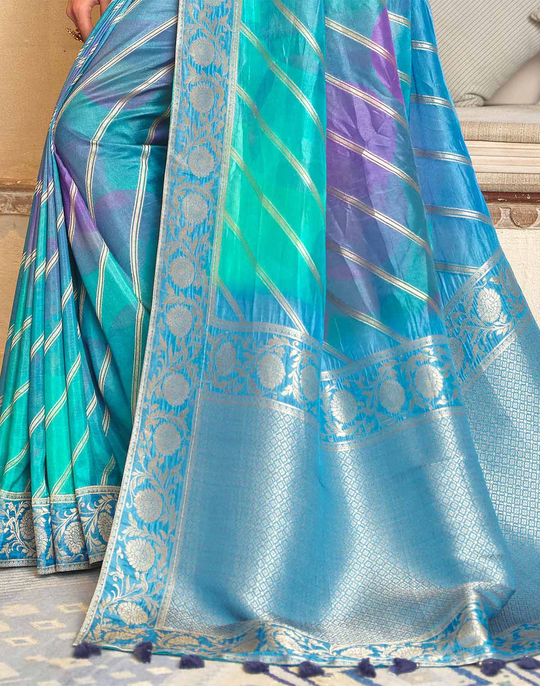 Soft Dola Silk Zari Printed Saree