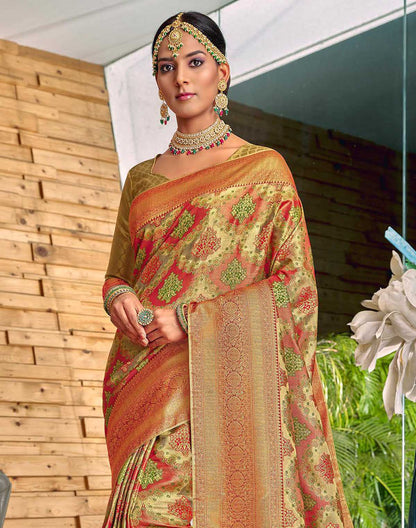 Elegant Padiya Meena work Banaras Tissue Saree